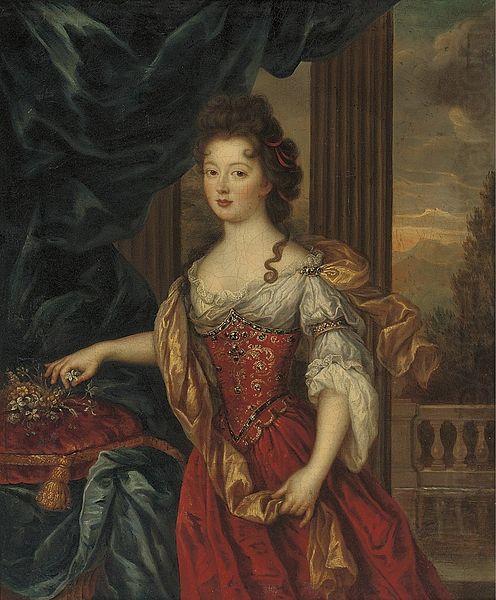 Pierre Mignard Marie Therese de Bourbon dressed in a red and gold gown china oil painting image
